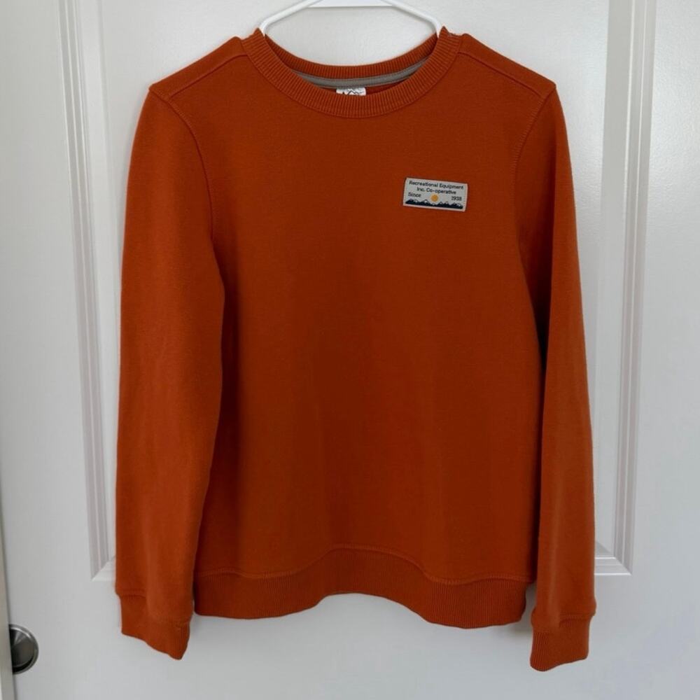 REI CO OP Pullover Cotton Sweatshirt Orange Rust Large 14-16